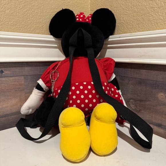 Rare Vintage Disney Parks Retro Minnie Mouse Plush Backpack Purse and Coin Purse - Picture 3 of 9